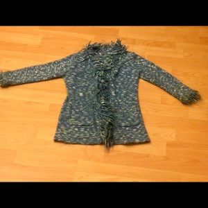 Girls Blue  knitted fur sweater 6/7/8